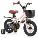 12 Inch Kids Bike with Helmet Protective Set Black & Pink by LJGDeals