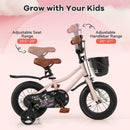 12 Inch Kids Bike with Helmet Protective Set Black & Pink by LJGDeals