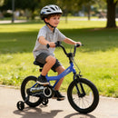 16 Inch Kids Bike with Helmet Protective Set Dark Blue by LJGDeals