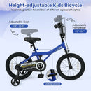 16 Inch Kids Bike with Helmet Protective Set Dark Blue by LJGDeals