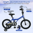 16 Inch Kids Bike with Helmet Protective Set Dark Blue