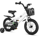 14 Inch Kids Bike White with Blue Helmet Protective Set by LJGDeals