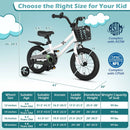 14 Inch Kids Bike White with Blue Helmet Protective Set by LJGDeals