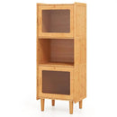 3-Piece Modern Dining Room Set: Wooden Dining Chairs + Bamboo Sideboard Cabinet + Tall Storage Cabinet by LJGDeals