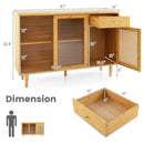 3-Piece Modern Dining Room Set: Wooden Dining Chairs + Bamboo Sideboard Cabinet + Tall Storage Cabinet by LJGDeals