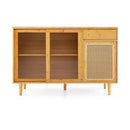 3-Piece Modern Dining Room Set: Wooden Dining Chairs + Bamboo Sideboard Cabinet + Tall Storage Cabinet by LJGDeals
