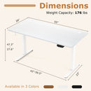 Electric Standing Desk Height Adjustable with 3 Memory Heights White