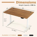 Electric Standing Desk Height Adjustable with 3 Memory Heights Walnut by LJGDeals