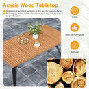 7-Pieces Patio Dining Table Set Acacia Wood Table and 6 Armchairs by LJGDeals