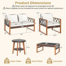 5 Pieces PE Wicker Patio Furniture Set with Acacia Wood Frame by LJGDeals