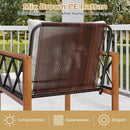 5 Pieces PE Wicker Patio Furniture Set with Acacia Wood Frame by LJGDeals