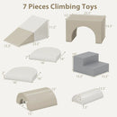 7-Piece Soft Foam Toddler Climbing Blocks Set PU Leather for 1+ Year Old by LJGDeals