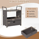 Outdoor Wicker Bar Cart Table with Tempered Glass Top by LJGDeals