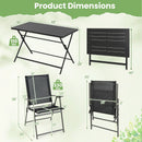 5-Piece Foldable Outdoor Dining Set for Backyard Garden Deck by LJGDeals