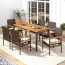 7 Pieces PE Wicker Patio Dining Set for Garden and Backyard by LJGDeals
