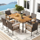 7 Pieces PE Wicker Patio Dining Set for Garden and Backyard by LJGDeals