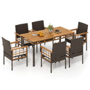 7 Pieces PE Wicker Patio Dining Set for Garden and Backyard by LJGDeals