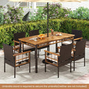 7 Pieces PE Wicker Patio Dining Set for Garden and Backyard by LJGDeals