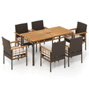 7 Pieces PE Wicker Patio Dining Set for Garden and Backyard by LJGDeals