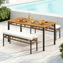 3 Pieces Acacia Wood Patio Dining Set for Deck and Backyard by LJGDeals