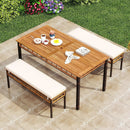 3 Pieces Acacia Wood Patio Dining Set for Deck and Backyard by LJGDeals