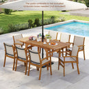 9 Pieces Acacia Wood Patio Dining Set for 6 by LJGDeals