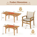 9 Pieces Acacia Wood Patio Dining Set for 6 by LJGDeals