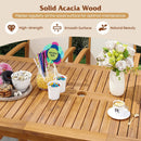 9 Pieces Acacia Wood Patio Dining Set for 6 by LJGDeals