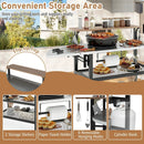 Outdoor Foldable Grill Table with Flip-Up Top and 2 Storage Shelves for Backyard Garden by LJGDeals