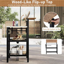 Outdoor Foldable Grill Table with Flip-Up Top and 2 Storage Shelves for Backyard Garden by LJGDeals