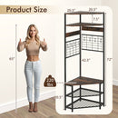Entryway Set with 44 Inch Console Table 5-Tier Corner Hall Tree and Waiting Room Bench