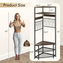 Entryway Set with 44 Inch Console Table 5-Tier Corner Hall Tree and Waiting Room Bench by LJGDeals