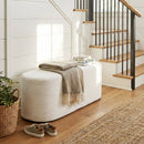 Upholstered Ottoman Bench with High-Density Sponge-Beige by LJGDeals