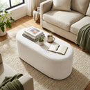 Upholstered Ottoman Bench with High-Density Sponge-Beige by LJGDeals