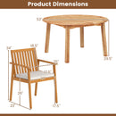 5 Pieces Acacia Wood Patio Dining Set with Umbrella Hole by DirectDeals