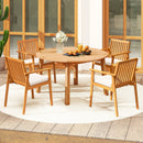 5 Pieces Acacia Wood Patio Dining Set with Umbrella Hole by DirectDeals