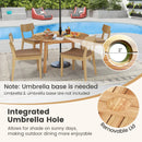 5 Pieces Acacia Wood Patio Dining Set with Umbrella Hole by LJGDeals