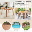 5 Pieces Acacia Wood Patio Dining Set with Umbrella Hole by LJGDeals