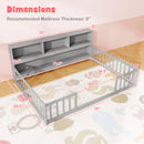 Montessori Twin Floor Bed and Kids Toy Storage Cabinet Bundle