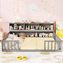 Montessori Twin Floor Bed and Kids Toy Storage Cabinet Bundle by LJGDeals