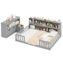 Montessori Twin Floor Bed and Kids Toy Storage Cabinet Bundle by LJGDeals