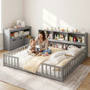 Montessori Twin Floor Bed and Kids Toy Storage Cabinet Bundle by LJGDeals