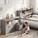 Montessori Twin Floor Bed and Kids Toy Storage Cabinet Bundle