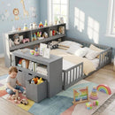 Montessori Twin Floor Bed and Kids Toy Storage Cabinet Bundle by LJGDeals