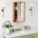 Bamboo Small Medicine Cabinet with Mirror Door and Removable Shelves-Natural by LJGDeals