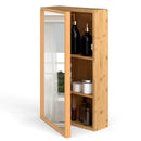Bamboo Small Medicine Cabinet with Mirror Door and Removable Shelves-Natural by LJGDeals