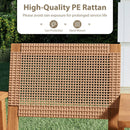 5 Pieces Acacia Wood Dining Set with Outdoor Table and Rattan Chairs for 4 Persons by LJGDeals