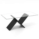 Contemporary Living Room Furniture Suite: Modern 3-Seat Teddy Velvet Sofa + 47-Inch Glass Coffee Table by LJGDeals