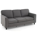 Contemporary Living Room Furniture Suite: Modern 3-Seat Teddy Velvet Sofa + 47-Inch Glass Coffee Table by LJGDeals