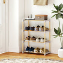 4-Tier Solid Wood Shoe Rack with Slatted Open Shelves-Gray by LJGDeals
